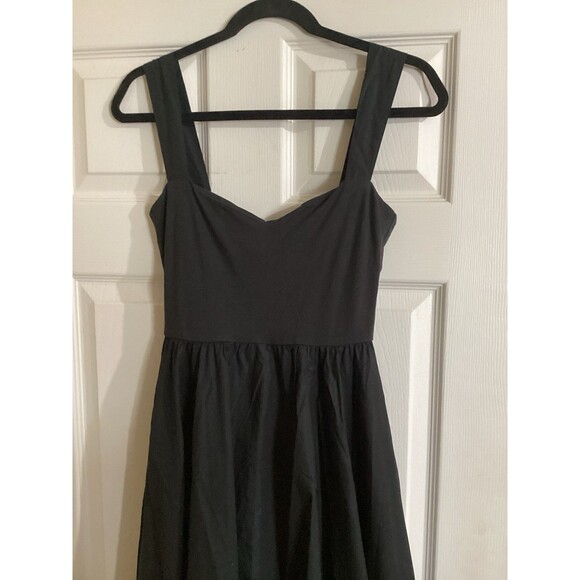 J. Crew Sweetheart Tank Dress with Poplin Skirt Black Pockets XS - Picture 3 of 7